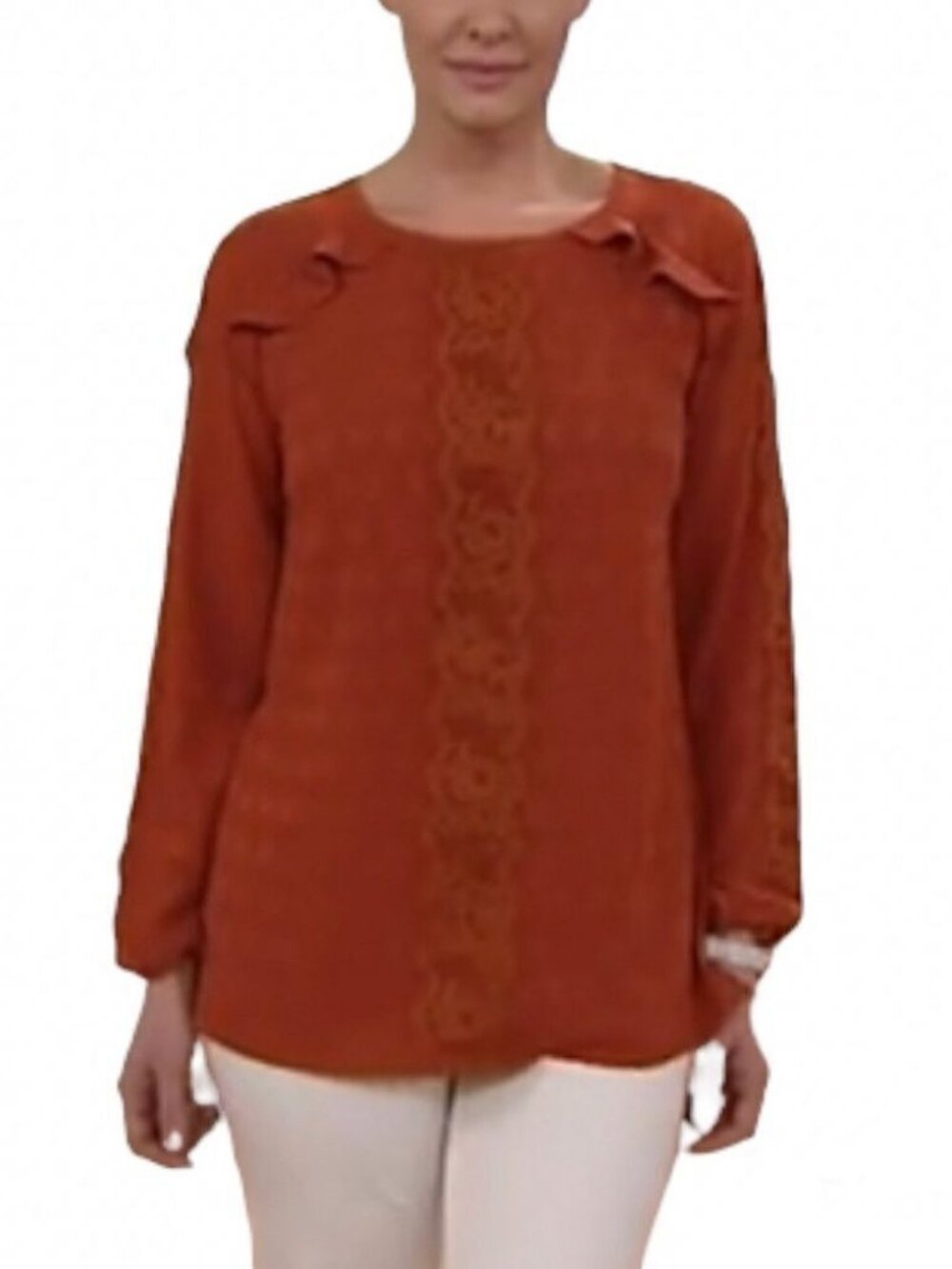 Isaac Mizrahi Scoop-Neck Coupe Lace Blouse